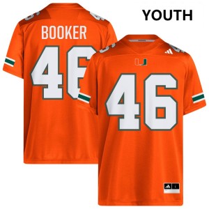 Youth Adam Booker Orange Miami Hurricanes #46 College Football Replica Jerseys 186039-344