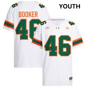 Youth Adam Booker White Miami Hurricanes #46 College Football Game Jersey 693507-728