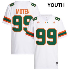 Youth Ahmad Moten Sr. White Miami Hurricanes #99 College Football Replica Jerseys 148850-708