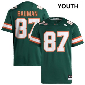 Youth Alex Bauman Green Miami Hurricanes #87 College Football Limited Jersey 731666-820