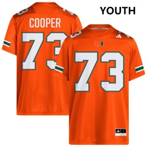 Youth Anez Cooper Orange Miami Hurricanes #73 College Football Official Jersey 453748-211
