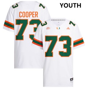Youth Anez Cooper White Miami Hurricanes #73 College Football Game Jersey 415321-726