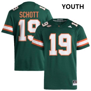 Youth Brock Schott Green Miami Hurricanes #19 College Football 2025 Jerseys 274520-346