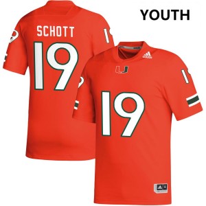 Youth Brock Schott Orange Miami Hurricanes #19 College Football Limited Jersey 665647-784