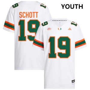 Youth Brock Schott White Miami Hurricanes #19 College Football Alumni Jersey 892364-454