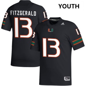 Youth Bryce Fitzgerald Black Miami Hurricanes #13 College Football Player Jersey 891982-245