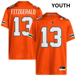 Youth Bryce Fitzgerald Orange Miami Hurricanes #13 College Football Game Jersey 626553-270