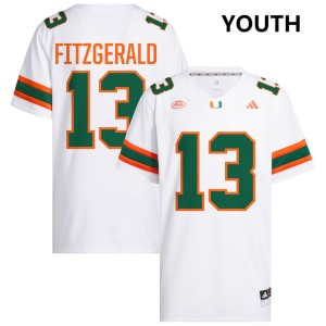 Youth Bryce Fitzgerald White Miami Hurricanes #13 College Football NCAA Jersey 878012-153