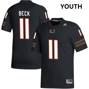 Youth Carson Beck Black Miami Hurricanes #11 College Football High School Jerseys 143879-112