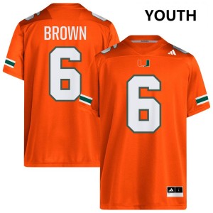 Youth CharMar Brown Orange Miami Hurricanes #6 College Football Replica Jerseys 375080-100