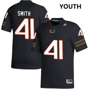 Youth Chase Smith Black Miami Hurricanes #41 College Football Embroidery Jerseys 623992-225