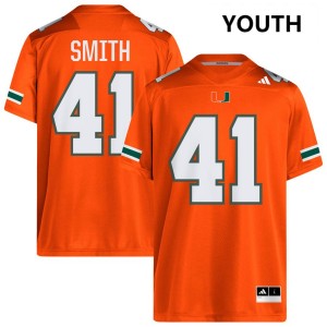 Youth Chase Smith Orange Miami Hurricanes #41 College Football High School Jerseys 800052-379