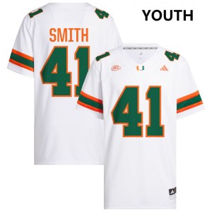 Youth Chase Smith White Miami Hurricanes #41 College Football Alumni Jerseys 805649-331