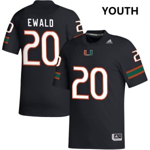 Youth Chris Ewald Jr. Black Miami Hurricanes #20 College Football High School Jerseys 741091-542