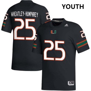 Youth Chris Wheatley-Humphrey Black Miami Hurricanes #25 College Football Official Jerseys 555932-893