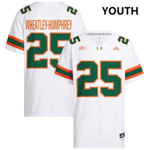 Youth Chris Wheatley-Humphrey White Miami Hurricanes #25 College Football 2025 Jerseys 681074-326