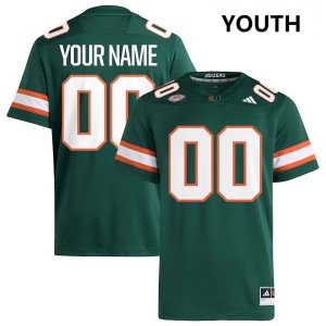Youth Custom Green Miami Hurricanes #00 College Football University Jersey 314316-430