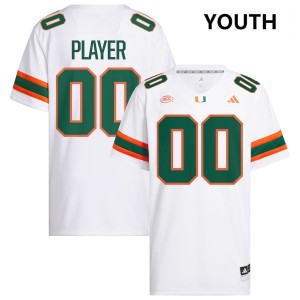 Youth Custom White Miami Hurricanes #00 College Football Player Jersey 999565-114