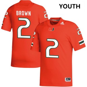 Youth Damari Brown Orange Miami Hurricanes #2 College Football Official Jersey 464303-182