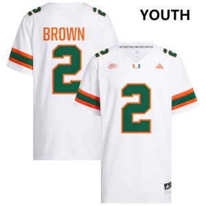 Youth Damari Brown White Miami Hurricanes #2 College Football University Jerseys 549629-935