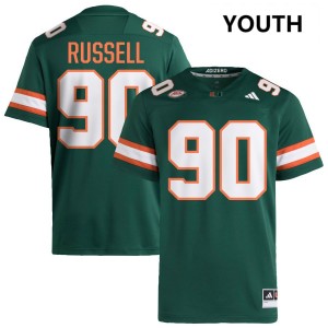 Youth Daylen Russell Green Miami Hurricanes #90 College Football 2025 Jersey 280639-265
