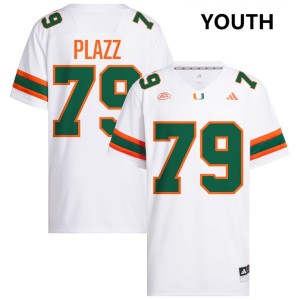 Youth Deryc Plazz White Miami Hurricanes #79 College Football Official Jerseys 140659-402