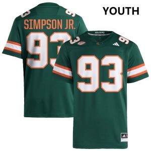 Youth Donta Simpson Green Miami Hurricanes #93 College Football Player Jerseys 787123-280