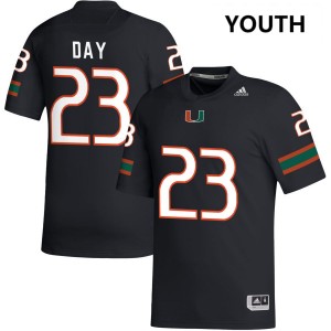 Youth Dylan Day Black Miami Hurricanes #23 College Football Official Jersey 376040-852