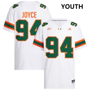 Youth Dylan Joyce White Miami Hurricanes #94 College Football Replica Jerseys 615752-528