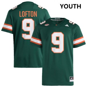 Youth Elija Lofton Green Miami Hurricanes #9 College Football Game Jerseys 159902-755