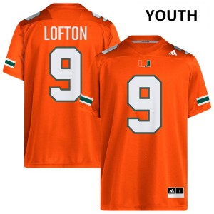 Youth Elija Lofton Orange Miami Hurricanes #9 College Football Alumni Jerseys 317107-517