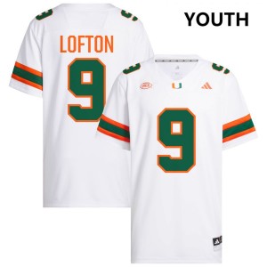 Youth Elija Lofton White Miami Hurricanes #9 College Football 2025-26 Jerseys 891900-124