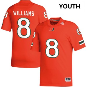 Youth Emory Williams Orange Miami Hurricanes #8 College Football Replica Jersey 748441-772