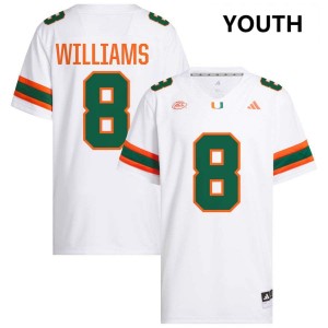 Youth Emory Williams White Miami Hurricanes #8 College Football 2025-26 Jerseys 662911-606