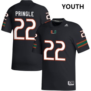 Youth Girard Pringle Jr. Black Miami Hurricanes #22 College Football Replica Jerseys 667322-467