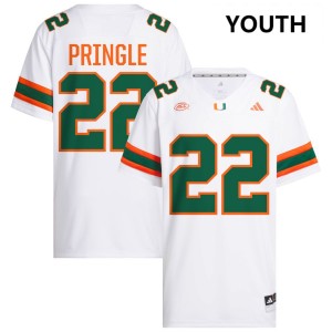Youth Girard Pringle Jr. White Miami Hurricanes #22 College Football Player Jerseys 225372-639