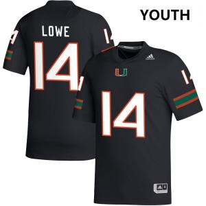 Youth Hayden Lowe Black Miami Hurricanes #14 College Football Game Jersey 621730-676