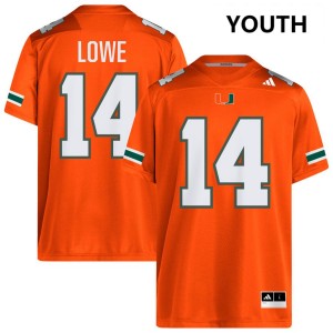 Youth Hayden Lowe Orange Miami Hurricanes #14 College Football NCAA Jersey 403759-666