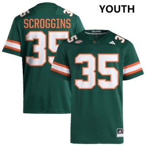Youth Herbert Scroggins III Green Miami Hurricanes #35 College Football Stitched Jersey 157893-639