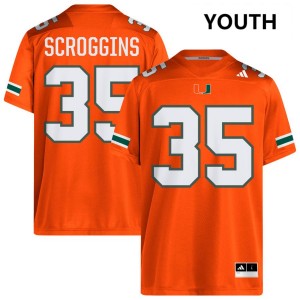 Youth Herbert Scroggins III Orange Miami Hurricanes #35 College Football Game Jerseys 442363-889