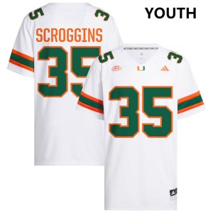 Youth Herbert Scroggins III White Miami Hurricanes #35 College Football Official Jerseys 333358-373