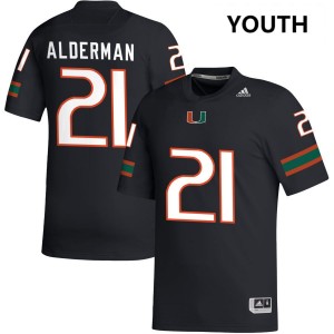 Youth Jaylin Alderman Black Miami Hurricanes #21 College Football University Jerseys 882818-445