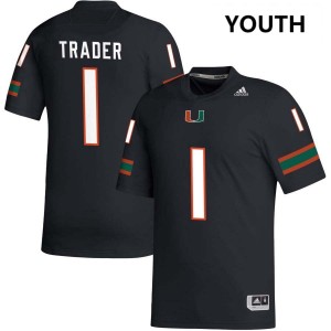 Youth Joshisa Trader Black Miami Hurricanes #1 College Football 2025-26 Jersey 603243-354