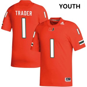 Youth Joshisa Trader Orange Miami Hurricanes #1 College Football 2025 Jersey 582381-546