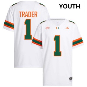 Youth Joshisa Trader White Miami Hurricanes #1 College Football Official Jersey 520418-747