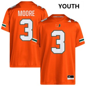 Youth Joshua Moore Orange Miami Hurricanes #3 College Football Replica Jerseys 310609-986