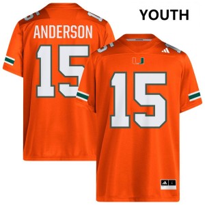 Youth Judd Anderson Orange Miami Hurricanes #15 College Football High School Jerseys 831652-834