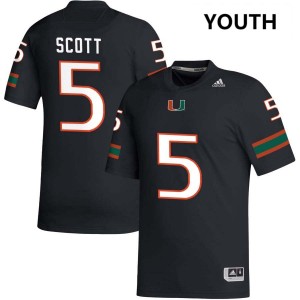Youth Justin Scott Black Miami Hurricanes #5 College Football Game Jersey 624787-962