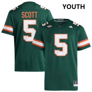 Youth Justin Scott Green Miami Hurricanes #5 College Football NCAA Jersey 196590-839