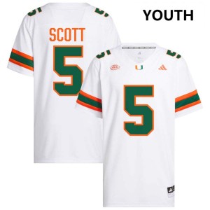 Youth Justin Scott White Miami Hurricanes #5 College Football NCAA Jersey 869498-577